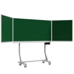 Fahrbare Klapptafel, Stahl grün, 100x200 cm HxB 